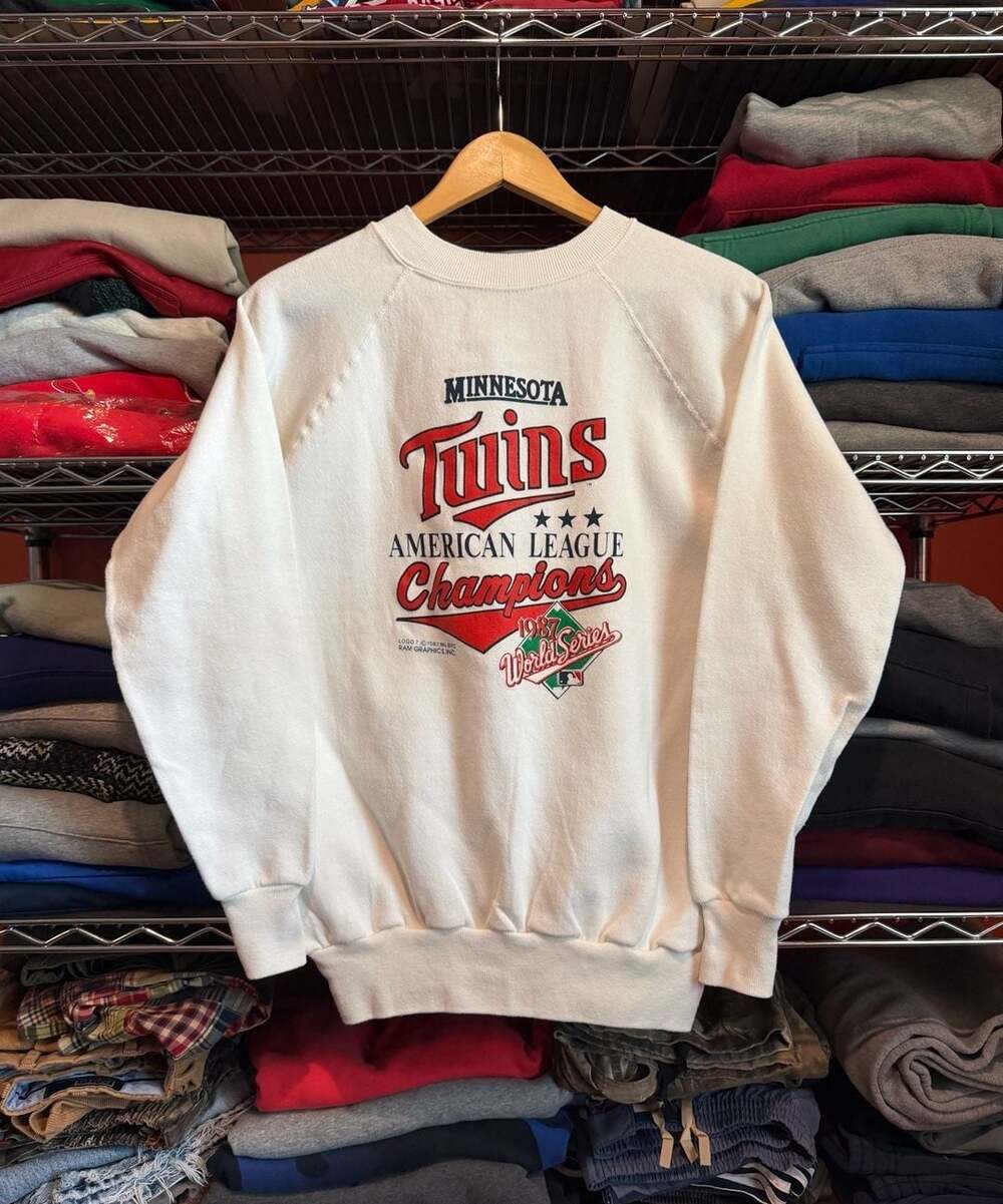 Vtg 1987 Minnesota Twins Champions World Series Sweatshirt Large Pannill